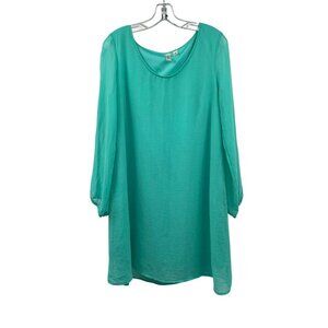 TACERA Womens Shift Dress Long Sleeve Turquoise Size Medium